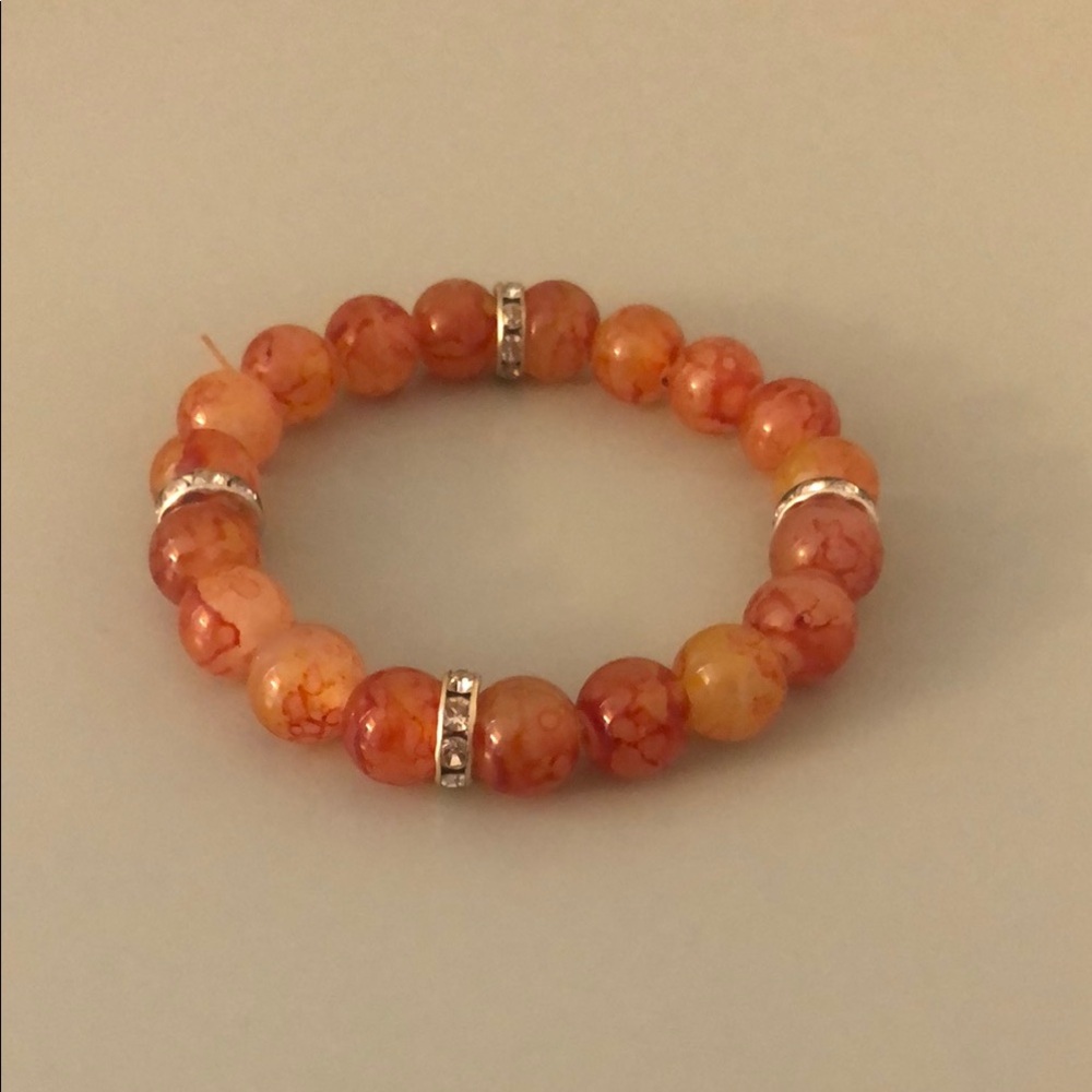 Orange Beaded Bracelet